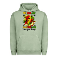 Pigment Oil Green celebrate juneteenth know your history Urban Hoodie - HRA Design Shop