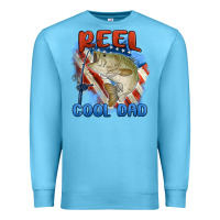Ocean Blue reel cool dad Premium Sweatshirt - MaliasSmallBusiness