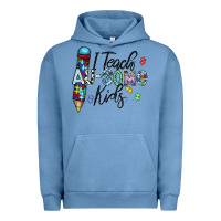 Pigment Pebble Blue i teach au some kids Urban Hoodie - CowhideDigitalArt