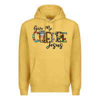Antique Gold give me coffee jesus Premium Hoodie - CowhideDigitalArt