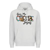 Dove Grey give me coffee jesus Premium Hoodie - CowhideDigitalArt
