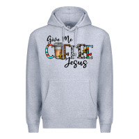 Heather Grey give me coffee jesus Premium Hoodie - CowhideDigitalArt