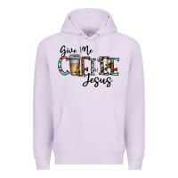 Lilac give me coffee jesus Premium Hoodie - CowhideDigitalArt