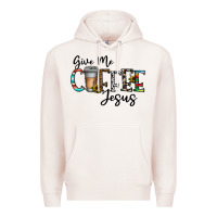 Pale Pink give me coffee jesus Premium Hoodie - CowhideDigitalArt