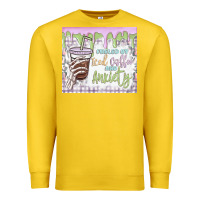Lemon fueled by iced coffee and anxiety Premium Sweatshirt - MaliasSmallBusiness
