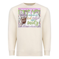 Sandshell fueled by iced coffee and anxiety Premium Sweatshirt - MaliasSmallBusiness