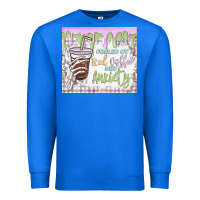 True Royal fueled by iced coffee and anxiety Premium Sweatshirt - MaliasSmallBusiness