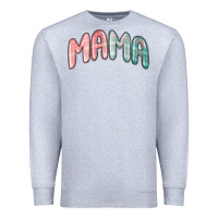 Heather Grey mama christmas plaid Premium Sweatshirt - MaliasSmallBusiness