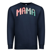 Navy mama christmas plaid Premium Sweatshirt - MaliasSmallBusiness