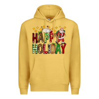 Antique Gold happy holiday christmas Premium Hoodie - FaDigitalArtStudio