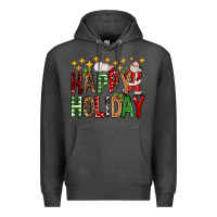 Charcoal Heather happy holiday christmas Premium Hoodie - FaDigitalArtStudio