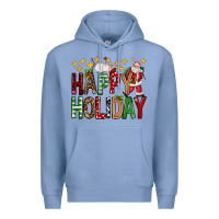 Colony Blue happy holiday christmas Premium Hoodie - FaDigitalArtStudio