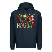 Navy happy holiday christmas Premium Hoodie - FaDigitalArtStudio