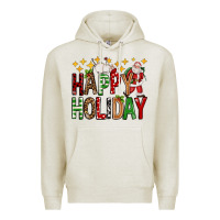 Oatmeal Heather happy holiday christmas Premium Hoodie - FaDigitalArtStudio