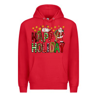 Red happy holiday christmas Premium Hoodie - FaDigitalArtStudio