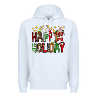 White happy holiday christmas Premium Hoodie - FaDigitalArtStudio
