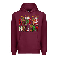 Burgundy happy holiday christmas Premium Hoodie - FaDigitalArtStudio