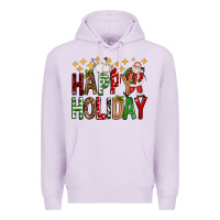 Lilac happy holiday christmas Premium Hoodie - FaDigitalArtStudio
