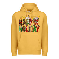 Mustard happy holiday christmas Premium Hoodie - FaDigitalArtStudio
