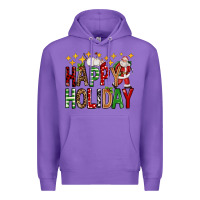 Purple happy holiday christmas Premium Hoodie - FaDigitalArtStudio