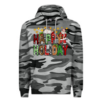 Slate Camo happy holiday christmas Premium Hoodie - FaDigitalArtStudio