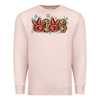 Pale Pink 2024 stars and leopard Premium Sweatshirt - MaliasSmallBusiness