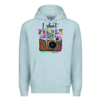 Blue Mist i shoot people tie dye gemstone vintage camera Premium Hoodie - FaDigitalArtStudio