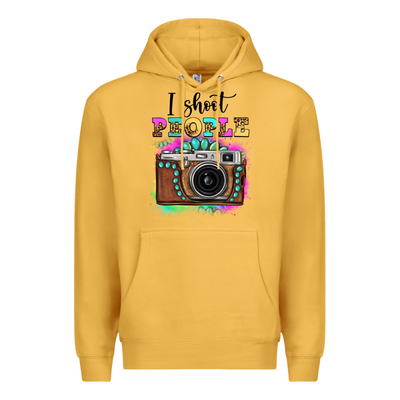 I Shoot People Tie Dye Gemstone Vintage Camera Premium Hoodie by FaDigitalArtStudio | Teevron