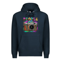 Navy i shoot people tie dye gemstone vintage camera Premium Hoodie - FaDigitalArtStudio