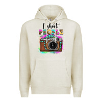 Oatmeal Heather i shoot people tie dye gemstone vintage camera Premium Hoodie - FaDigitalArtStudio