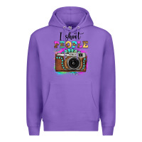 Purple i shoot people tie dye gemstone vintage camera Premium Hoodie - FaDigitalArtStudio