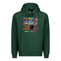 Sports Green i shoot people tie dye gemstone vintage camera Premium Hoodie - FaDigitalArtStudio