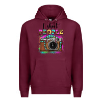 Burgundy i shoot people tie dye gemstone vintage camera Premium Hoodie - FaDigitalArtStudio