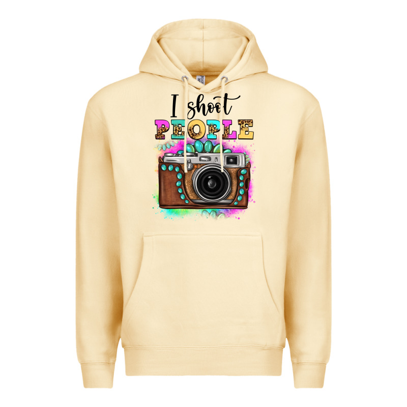 I Shoot People Tie Dye Gemstone Vintage Camera Premium Hoodie by FaDigitalArtStudio | Teevron