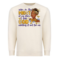 Sandshell even in the midst of my storm i see god working it Premium Sweatshirt - MaliasSmallBusiness