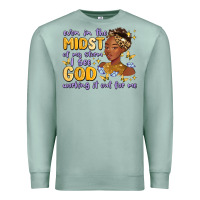 Seafoam even in the midst of my storm i see god working it Premium Sweatshirt - MaliasSmallBusiness