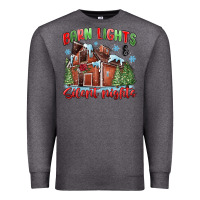Charcoal Heather barn lights and silent nights Premium Sweatshirt - MaliasSmallBusiness