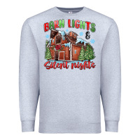 Heather Grey barn lights and silent nights Premium Sweatshirt - MaliasSmallBusiness