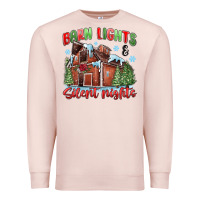 Pale Pink barn lights and silent nights Premium Sweatshirt - MaliasSmallBusiness