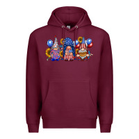 Burgundy america gnomes Premium Hoodie - RacoonDesign
