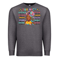 Charcoal Heather you are beautiful victorious enough strong Premium Sweatshirt - MaliasSmallBusiness