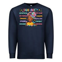 Navy you are beautiful victorious enough strong Premium Sweatshirt - MaliasSmallBusiness