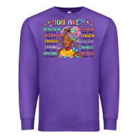 Purple you are beautiful victorious enough strong Premium Sweatshirt - MaliasSmallBusiness