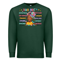 Sports Green you are beautiful victorious enough strong Premium Sweatshirt - MaliasSmallBusiness