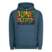 Pigment Midnight Navy juneteenth free ish since 1865 Urban Hoodie - HRA Design Shop