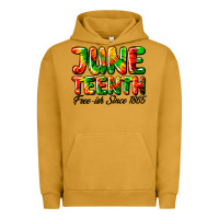 Pigment Peanut Butter juneteenth free ish since 1865 Urban Hoodie - HRA Design Shop