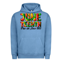 Pigment Pebble Blue juneteenth free ish since 1865 Urban Hoodie - HRA Design Shop