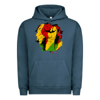 Pigment Midnight Navy juneteenth fist Urban Hoodie - HRA Design Shop
