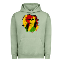 Pigment Oil Green juneteenth fist Urban Hoodie - HRA Design Shop