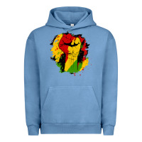 Pigment Pebble Blue juneteenth fist Urban Hoodie - HRA Design Shop